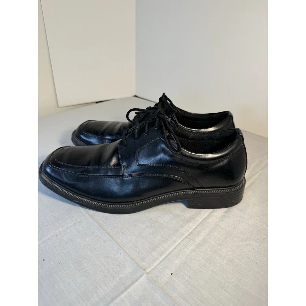 Hunters Bay Men's Black Faux Leather Dress Shoes Size 11